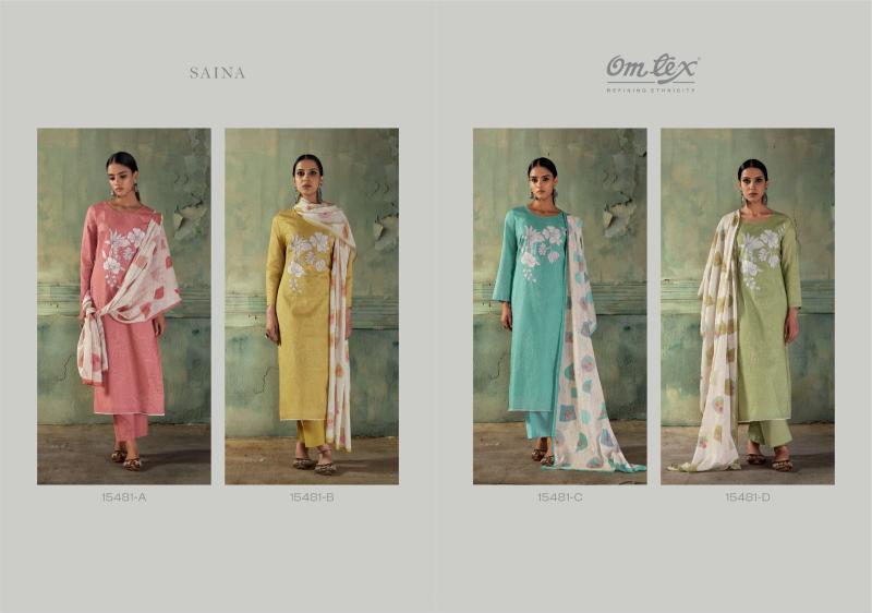 Omtex saina wholesale pashmina fabrics dress material